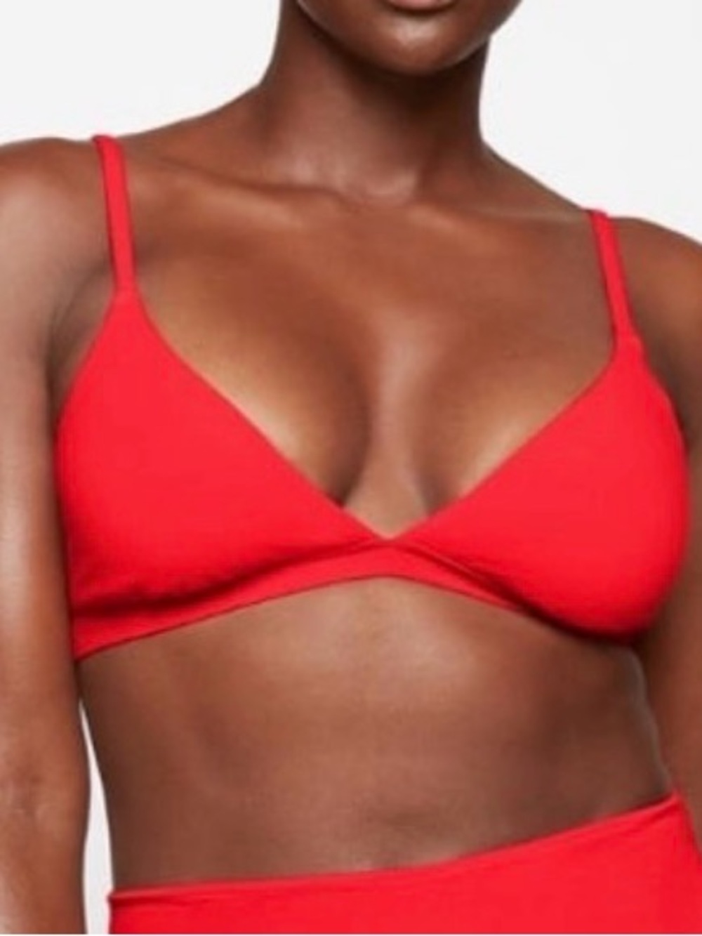 🌸 SKIMS Fits Everybody Triangle Bralette | Cherry | M | NWT 🏷️